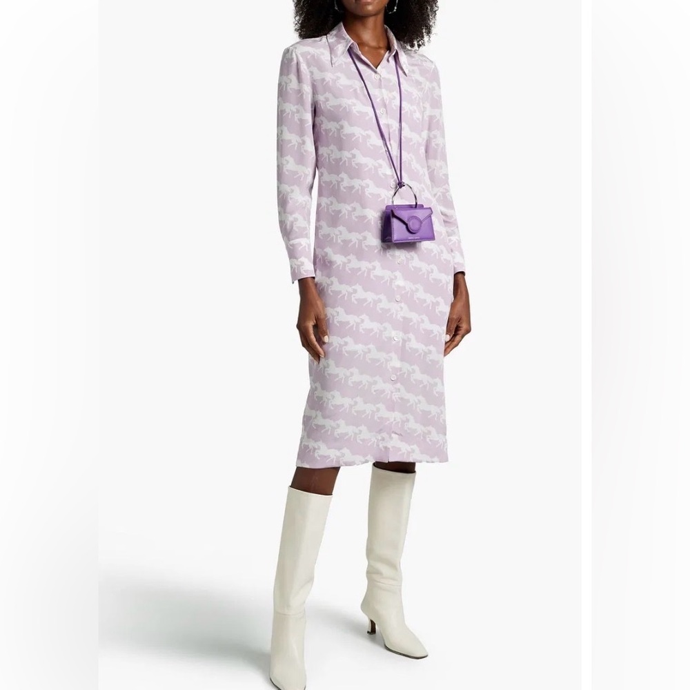 Equipment lilac washed silk dress xs